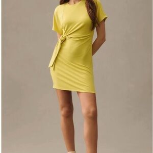 Daily Practice Nico by Anthropologie Celery Tie-Waist Short Sleeve Dress XS